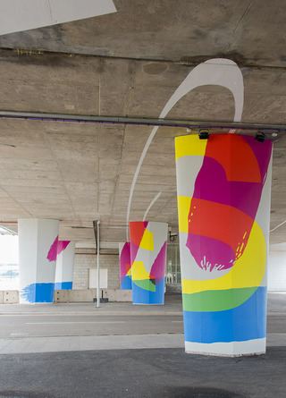 S Pillars. Acrylic on Concrete